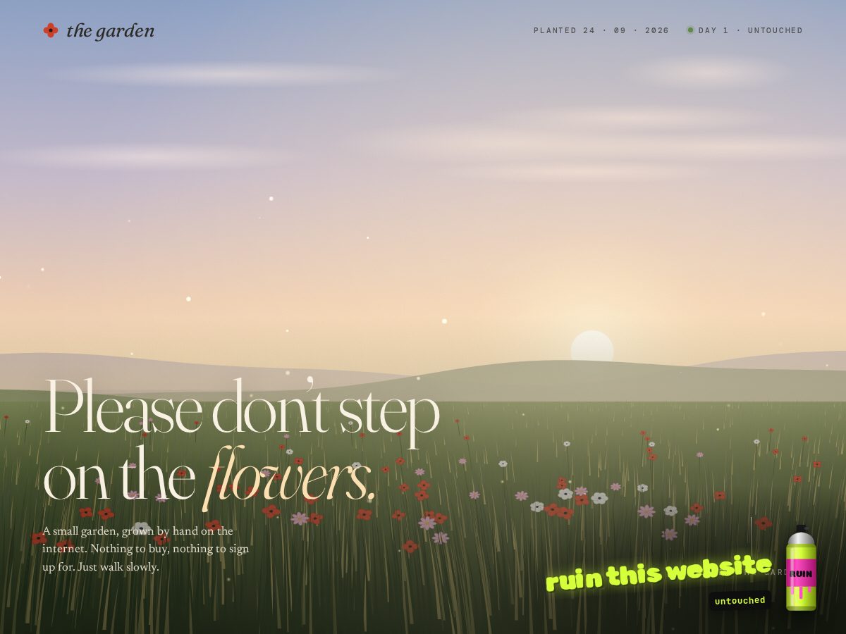 Landing-page snapshot of ruinmysite.lol