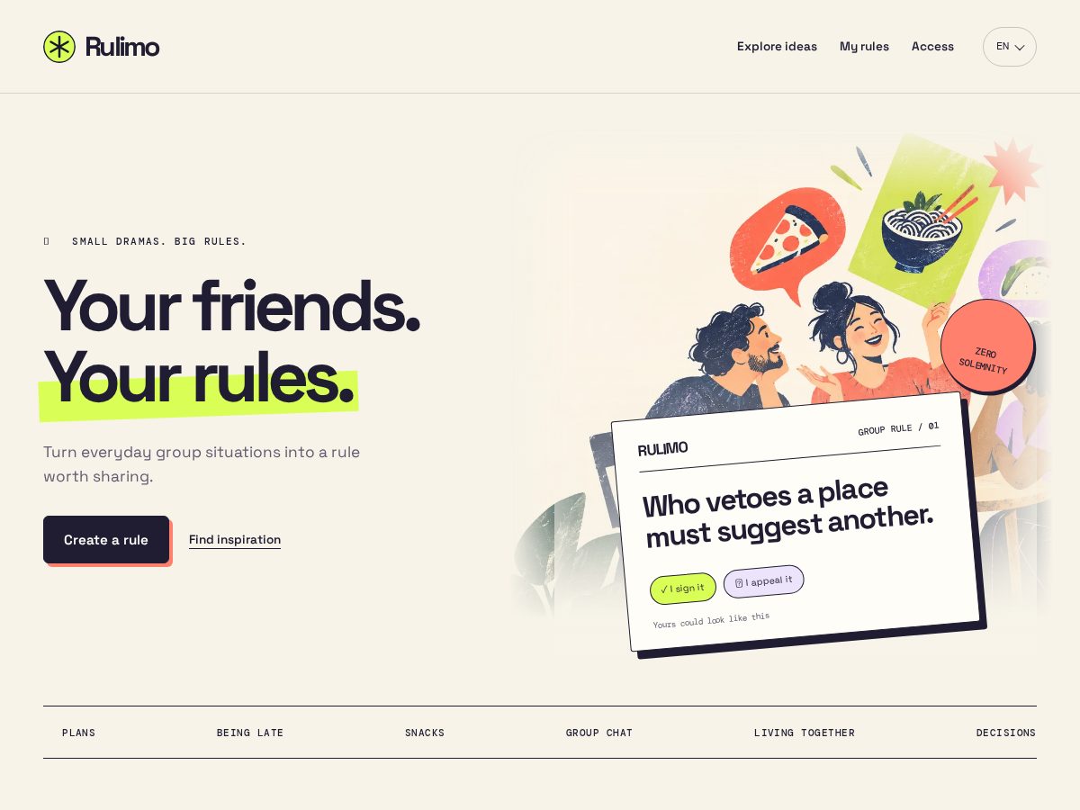 Landing-page snapshot of rulimo.com