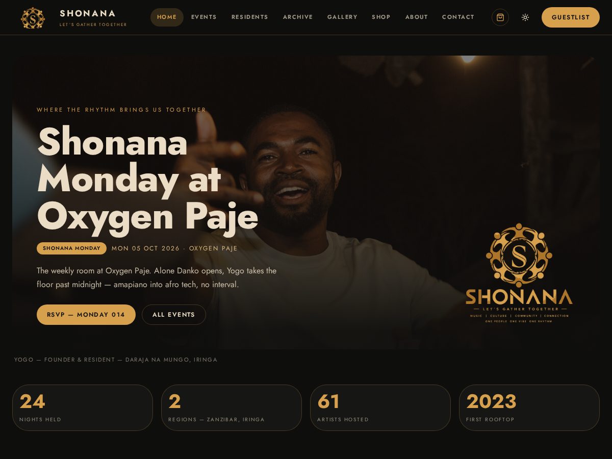 Landing-page snapshot of shonana.com