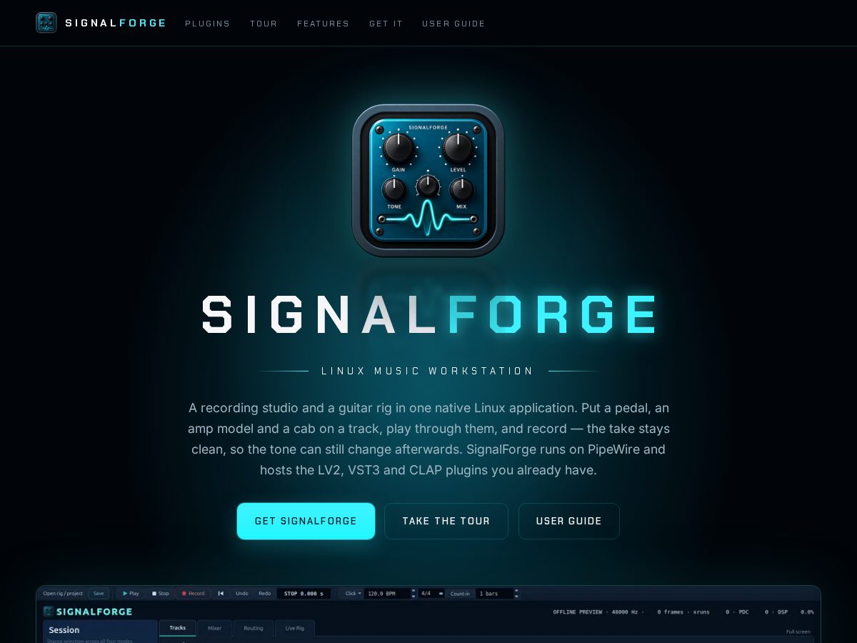 Landing-page snapshot of signalforge.rocks