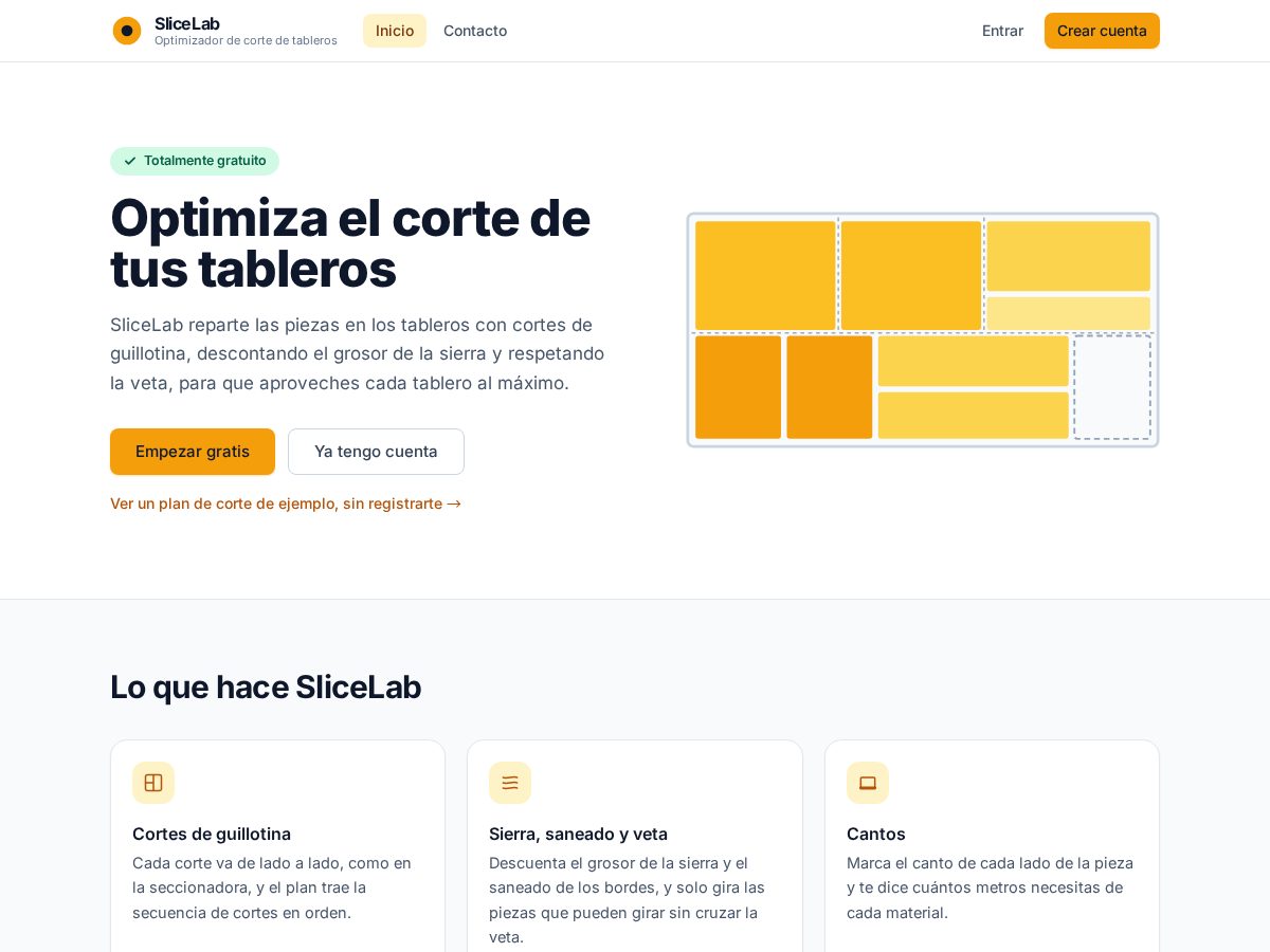 Landing-page snapshot of slicelab.app