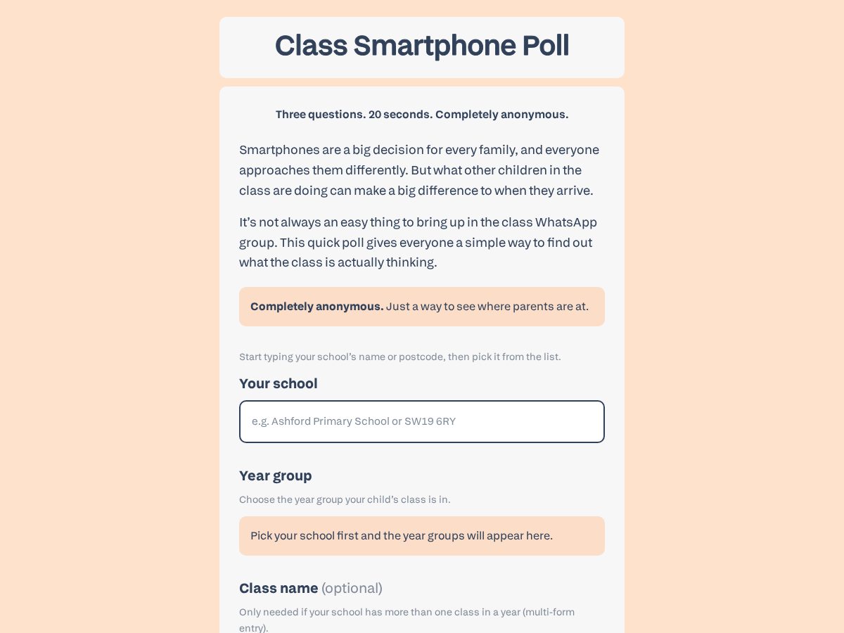 Landing-page snapshot of smartphonepoll.org
