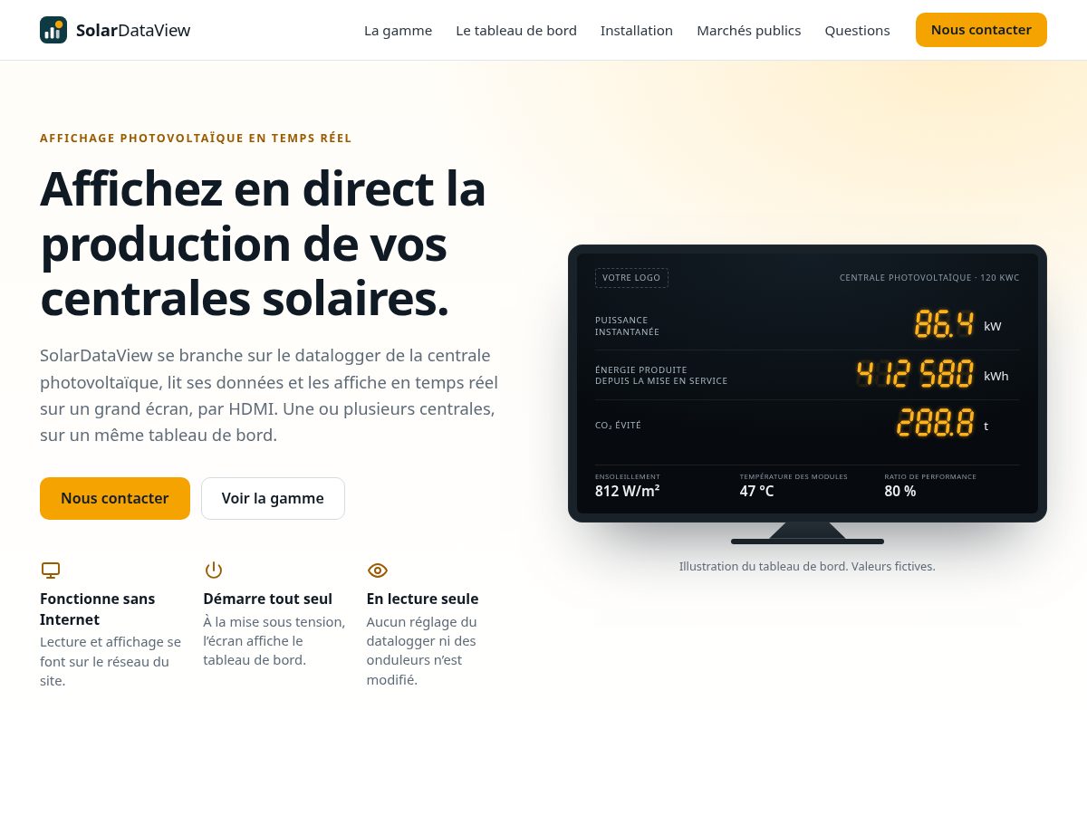 Landing-page snapshot of solardataview.com