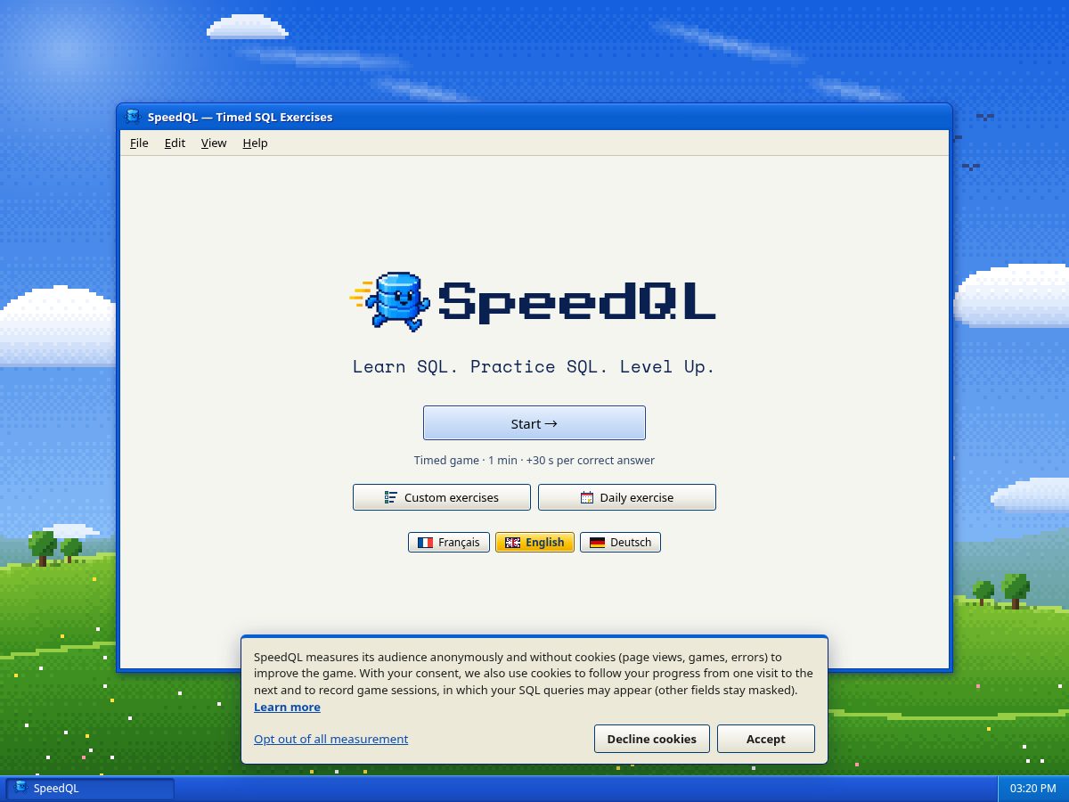 Landing-page snapshot of speedql.app