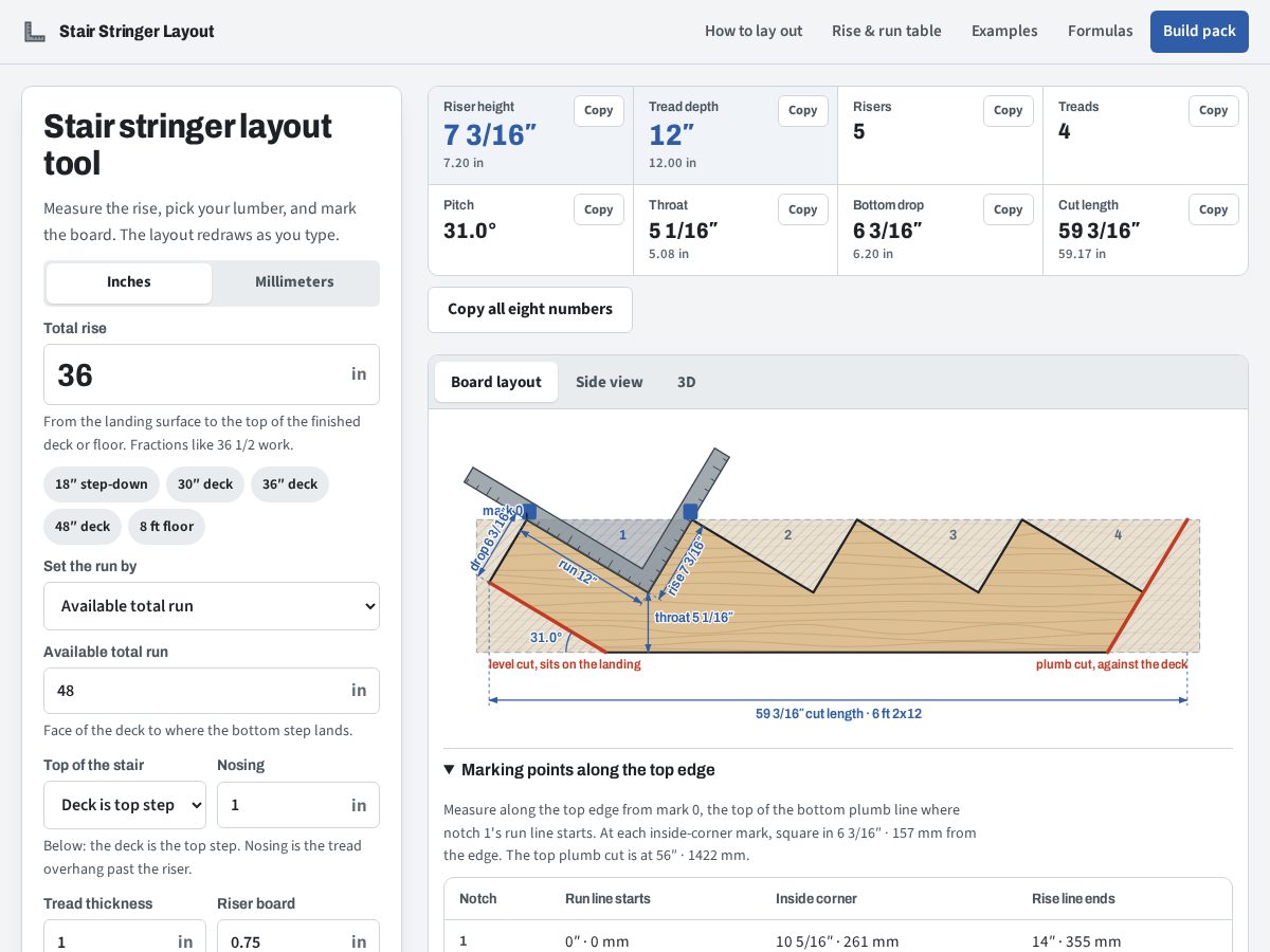 Landing-page snapshot of stairstringerlayout.com