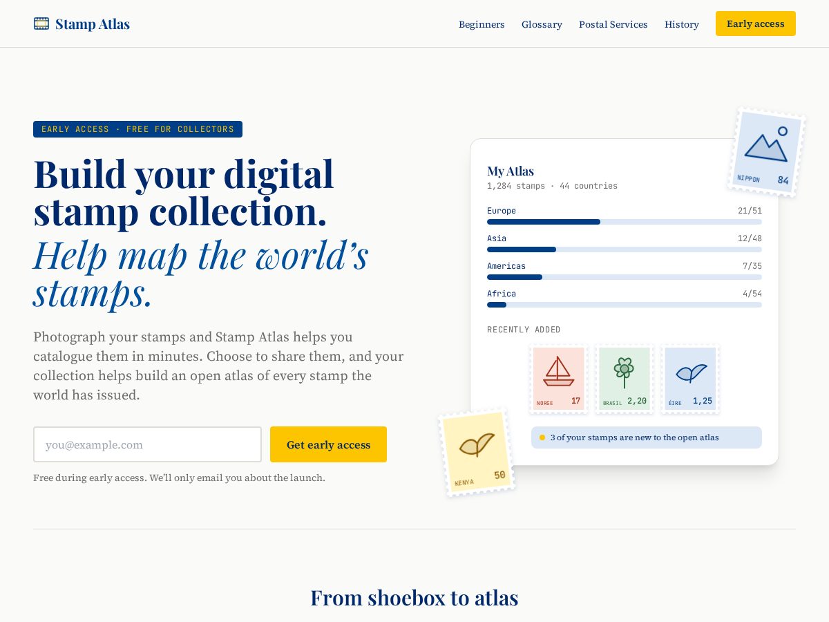 Landing-page snapshot of stamp-atlas.com