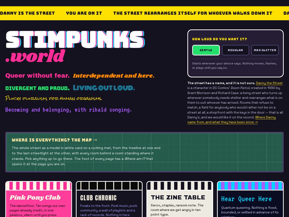 Landing-page snapshot of stimpunks.world