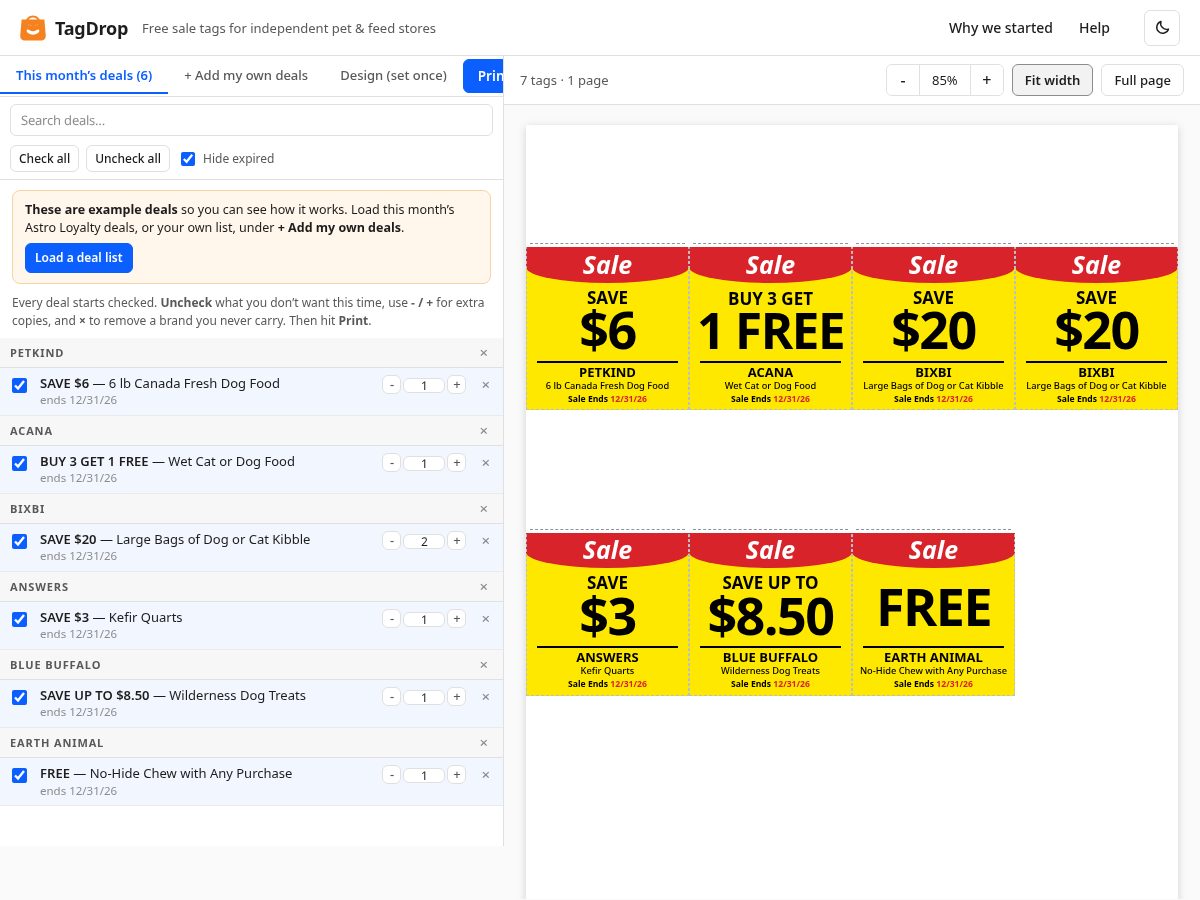 Landing-page snapshot of tagdrop.app
