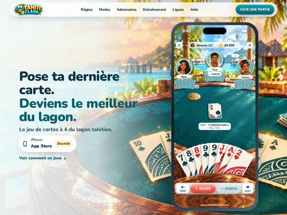 Landing-page snapshot of tahiticlash.com