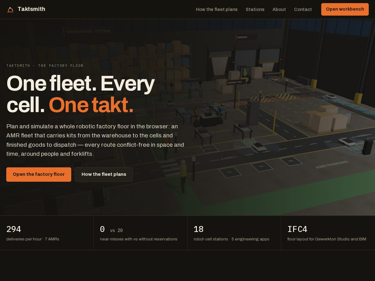 Landing-page snapshot of taktsmith.com
