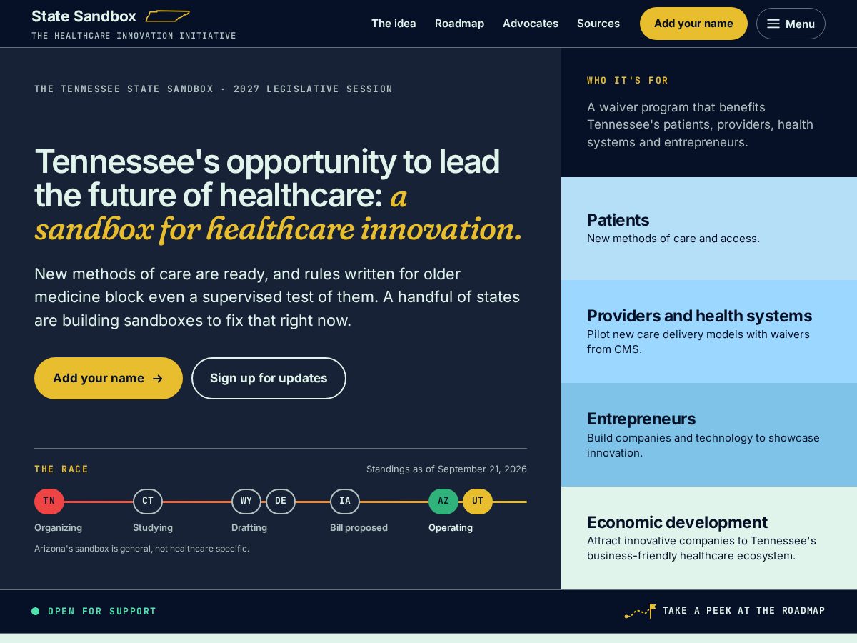 Landing-page snapshot of tnnovation.com