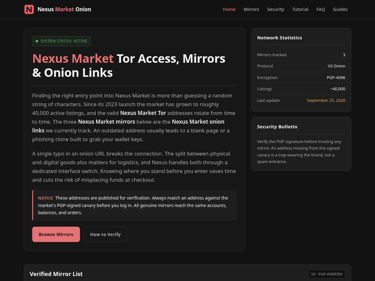Landing-page snapshot of urlsfor-nexus.store
