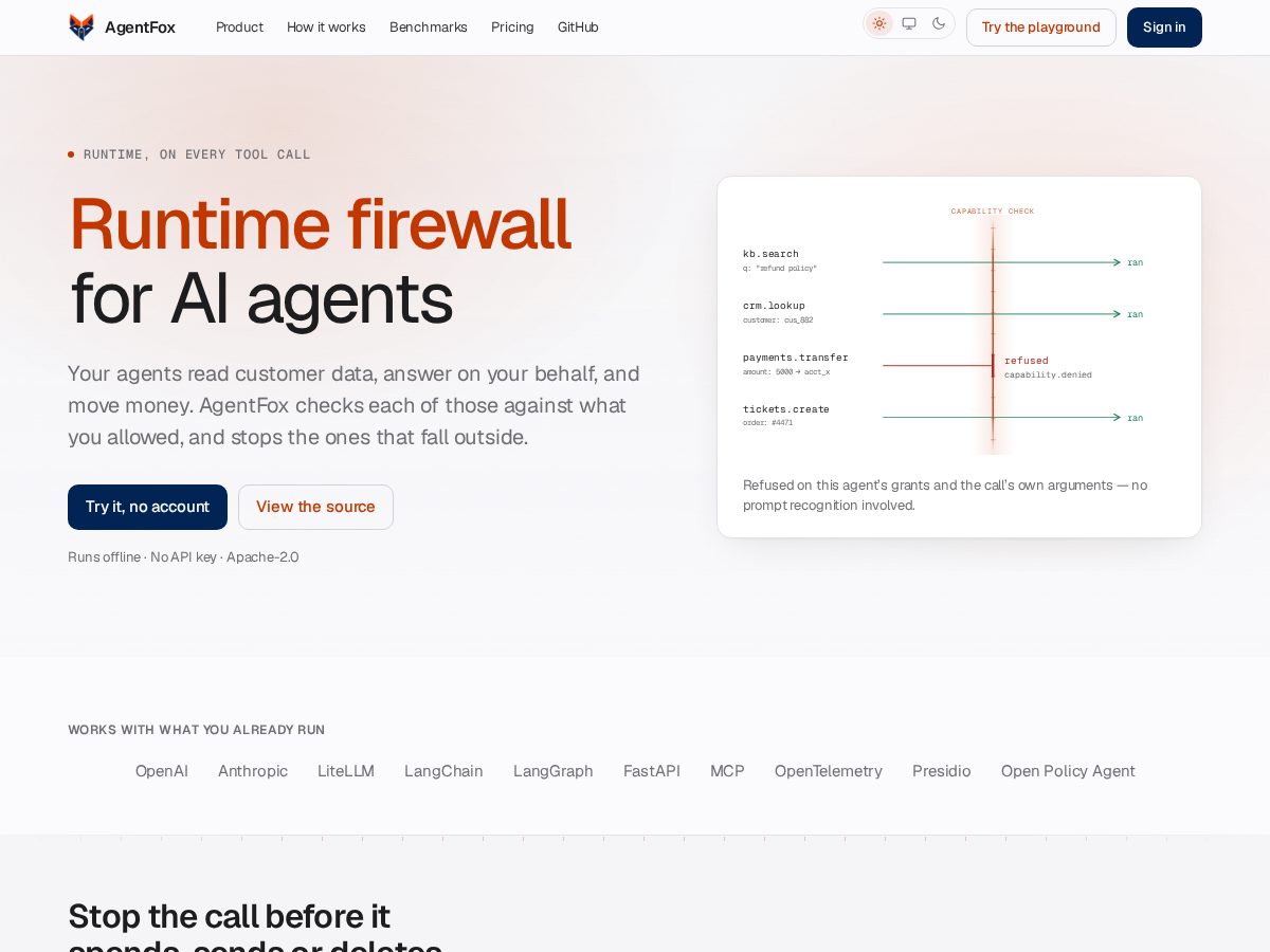 Landing-page snapshot of useagentfox.com