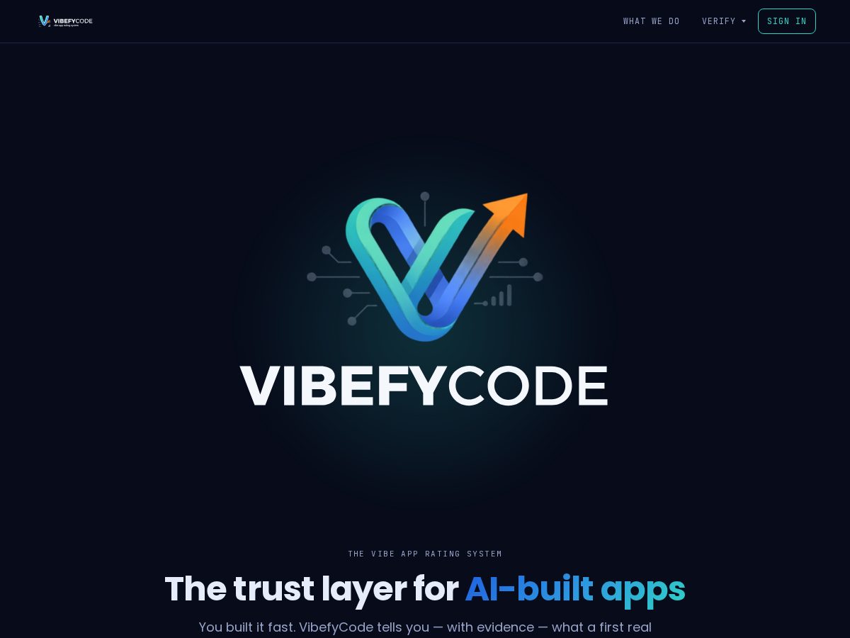 Landing-page snapshot of vibefycode.com