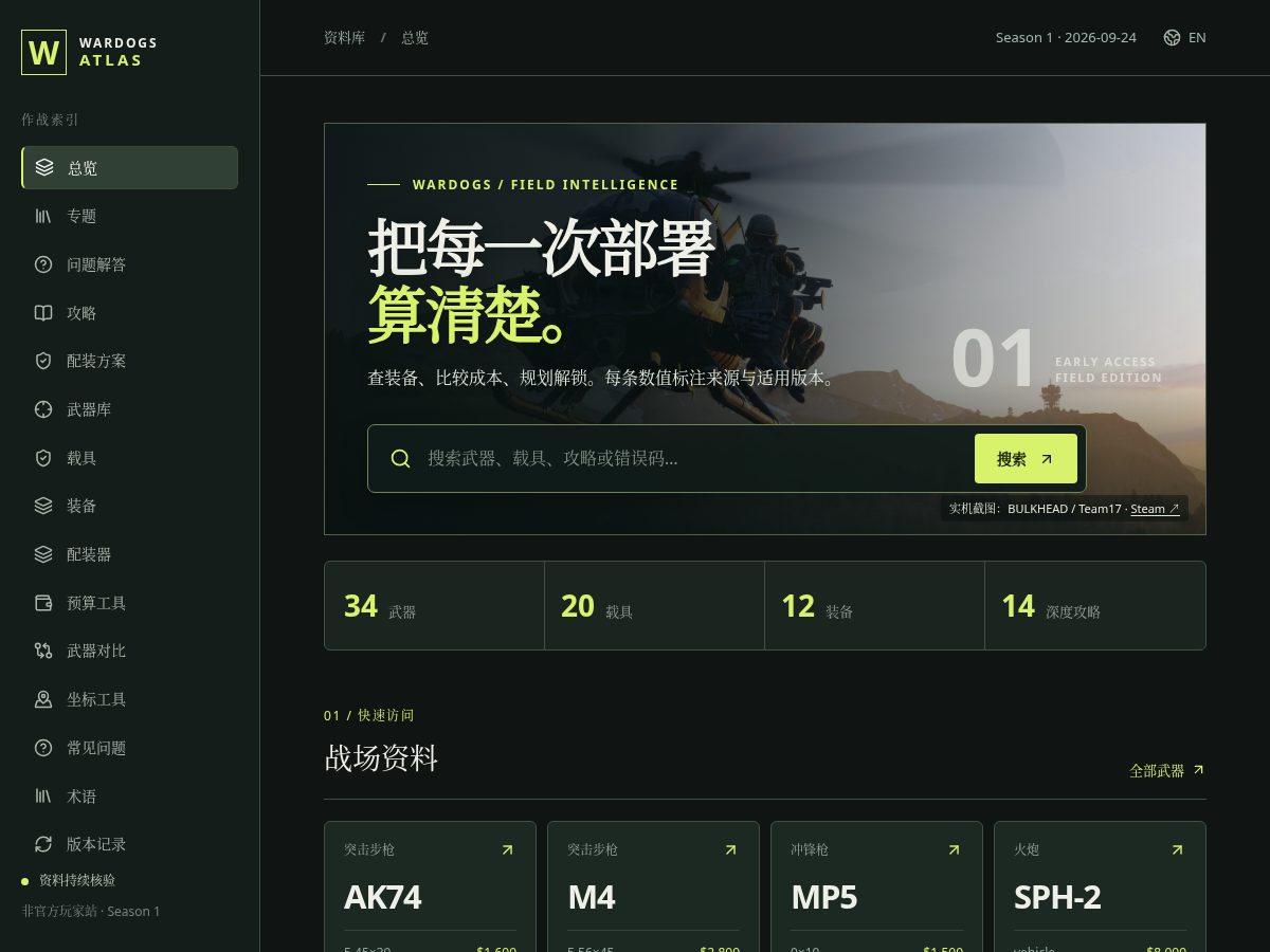 Landing-page snapshot of wardogs.sbs