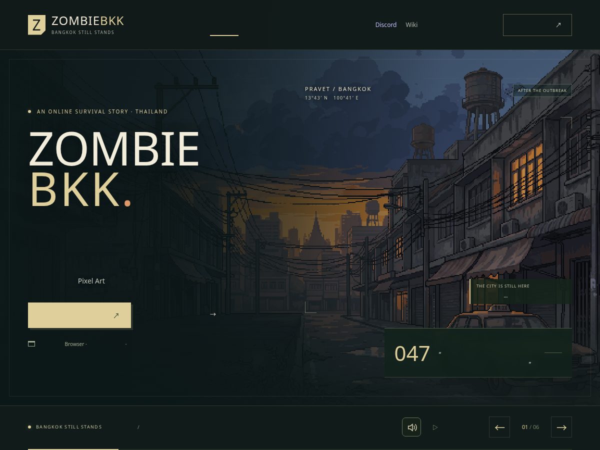Landing-page snapshot of zombiebkk.com