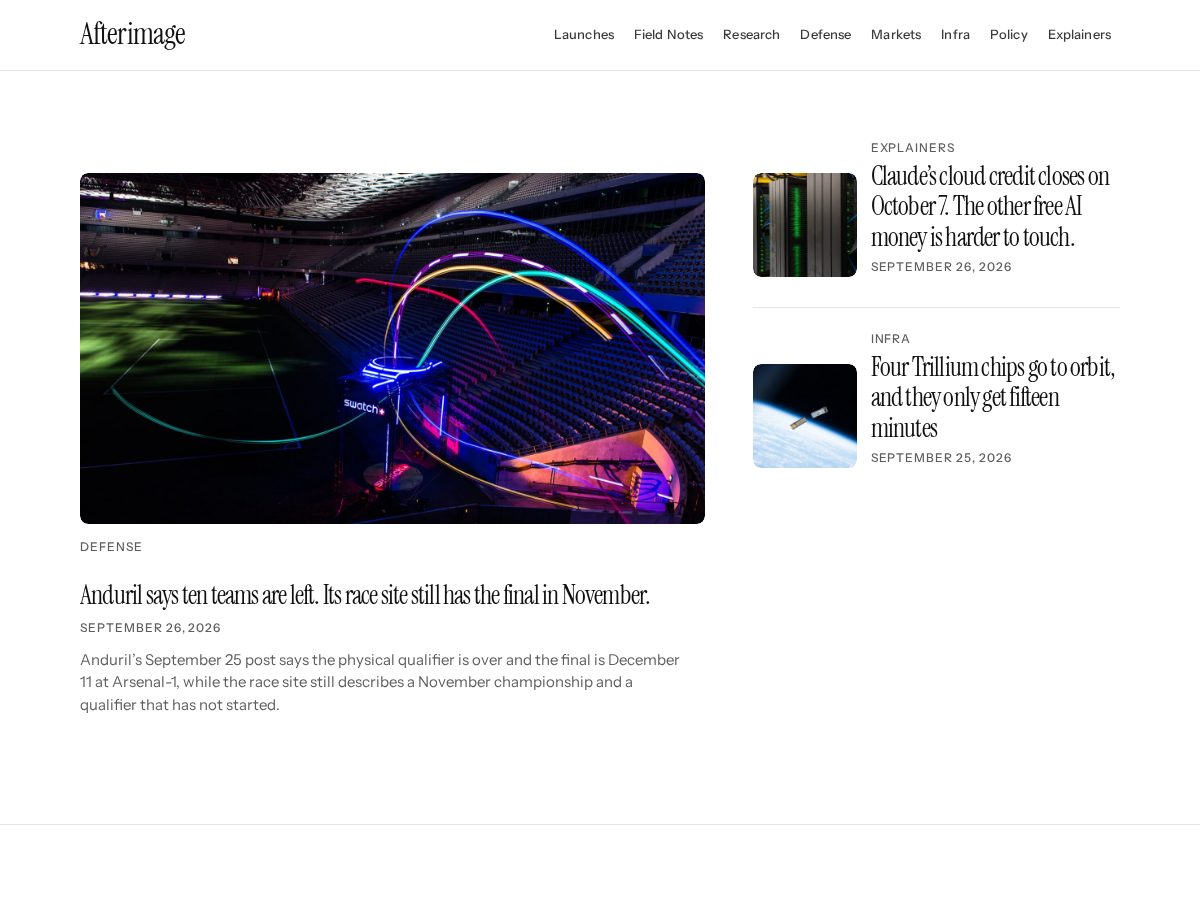 Landing-page snapshot of afterimage.news