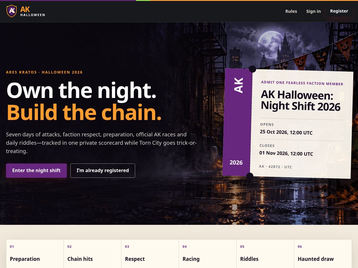 Landing-page snapshot of ak-halloween.space