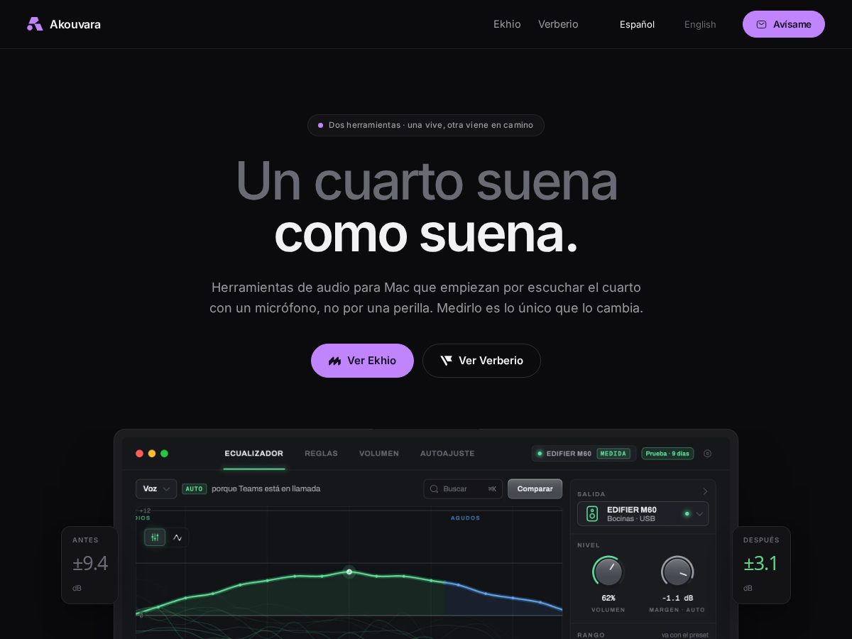 Landing-page snapshot of akouvara.com