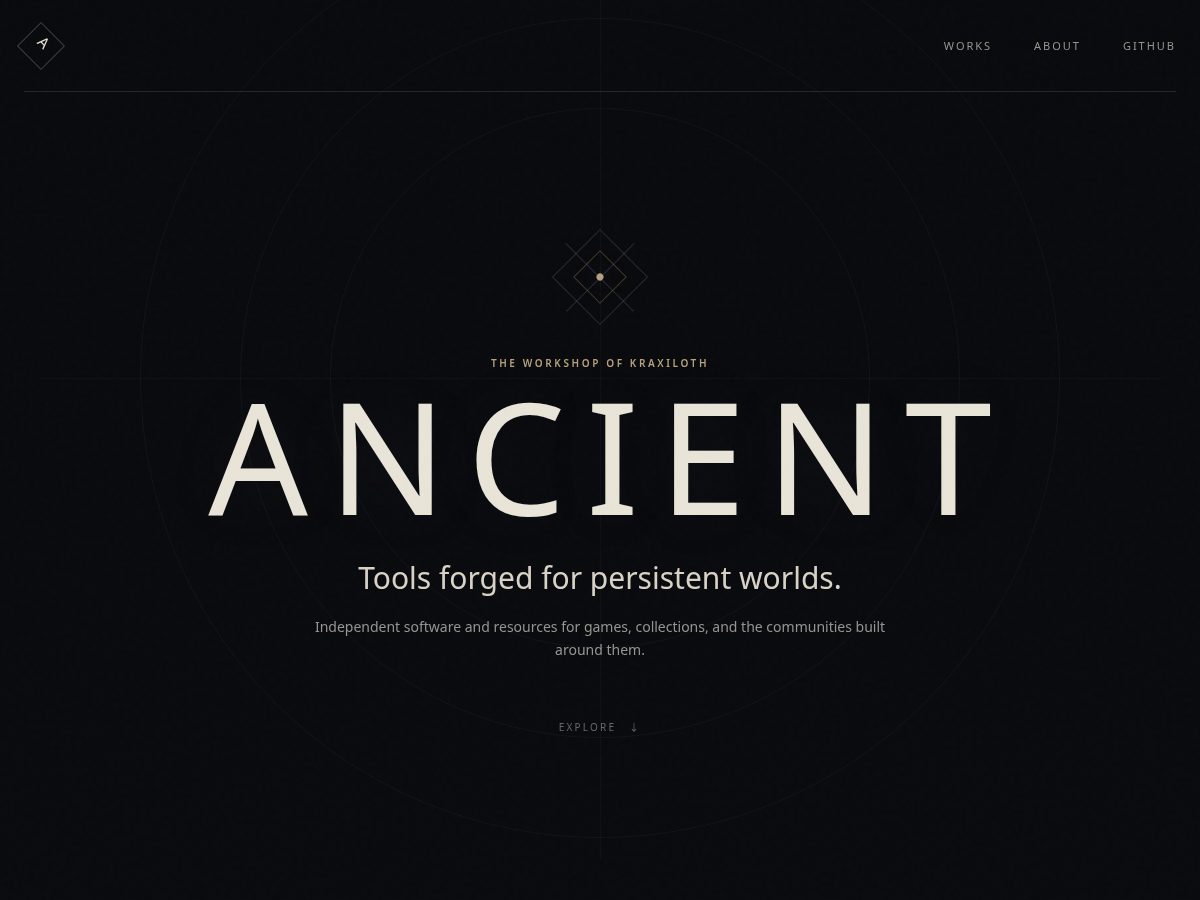 Landing-page snapshot of ancient.dev