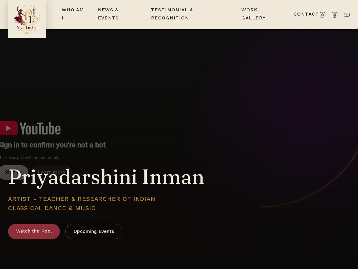 Landing-page snapshot of artisticpriyadarshini.com