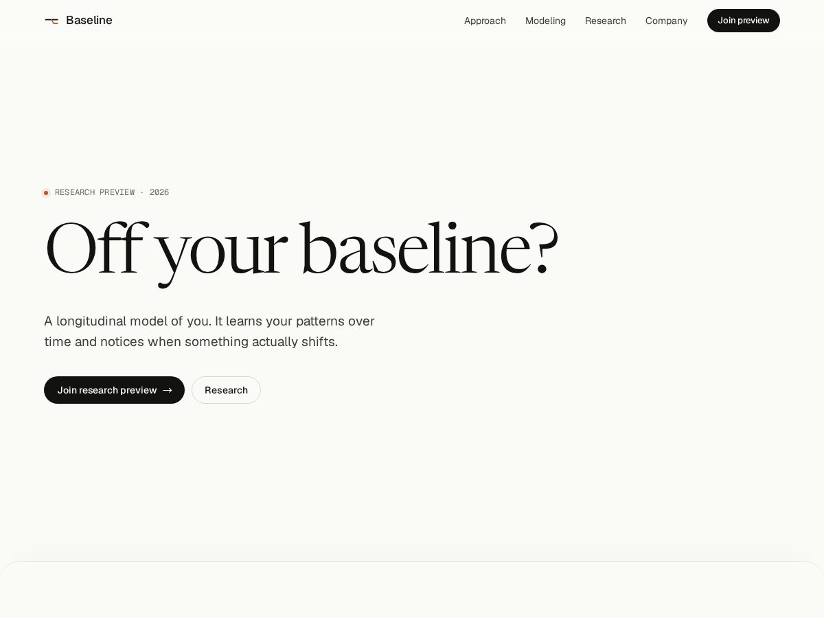 Landing-page snapshot of baselineai.tech