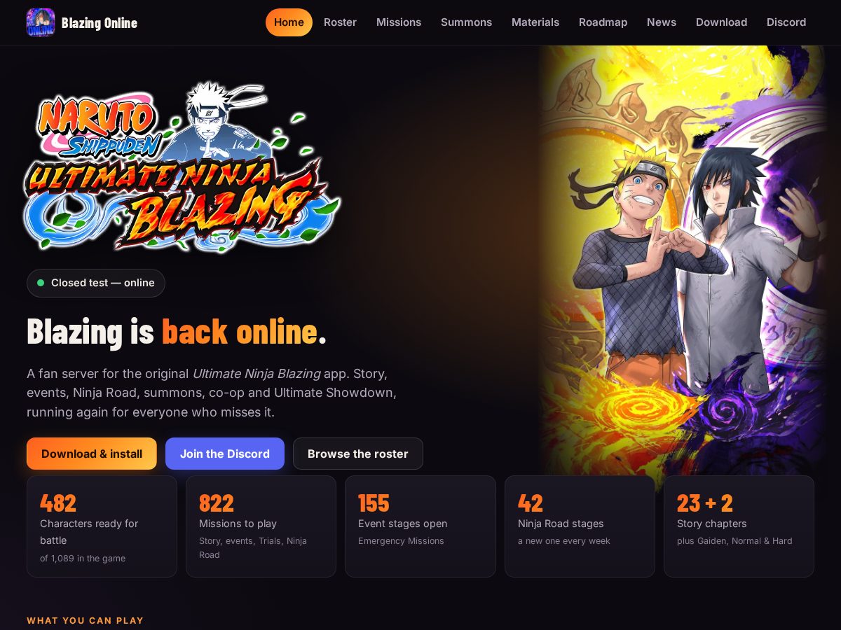 Landing-page snapshot of blazingonline.wiki