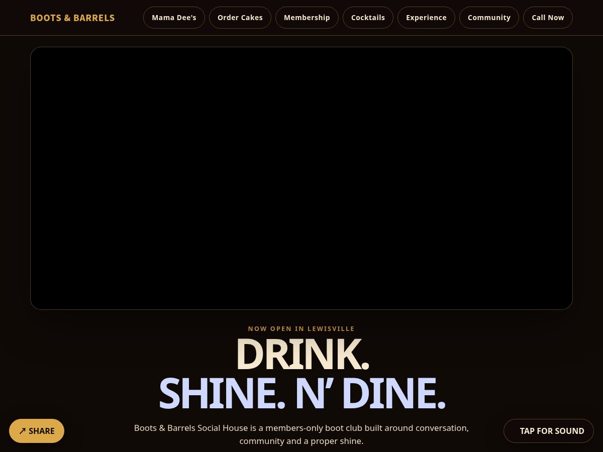 Landing-page snapshot of bootsncake.com