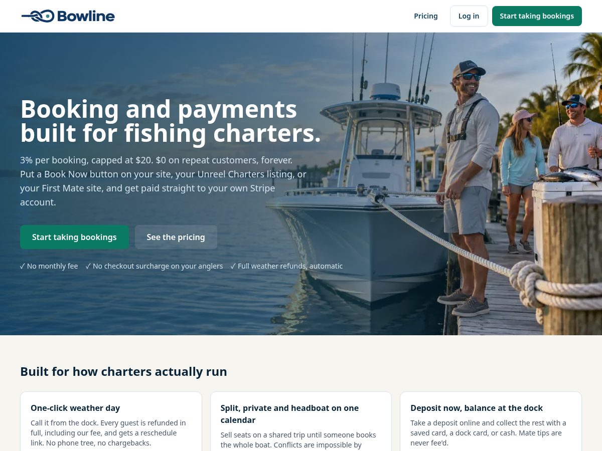 Landing-page snapshot of bowlinepay.com