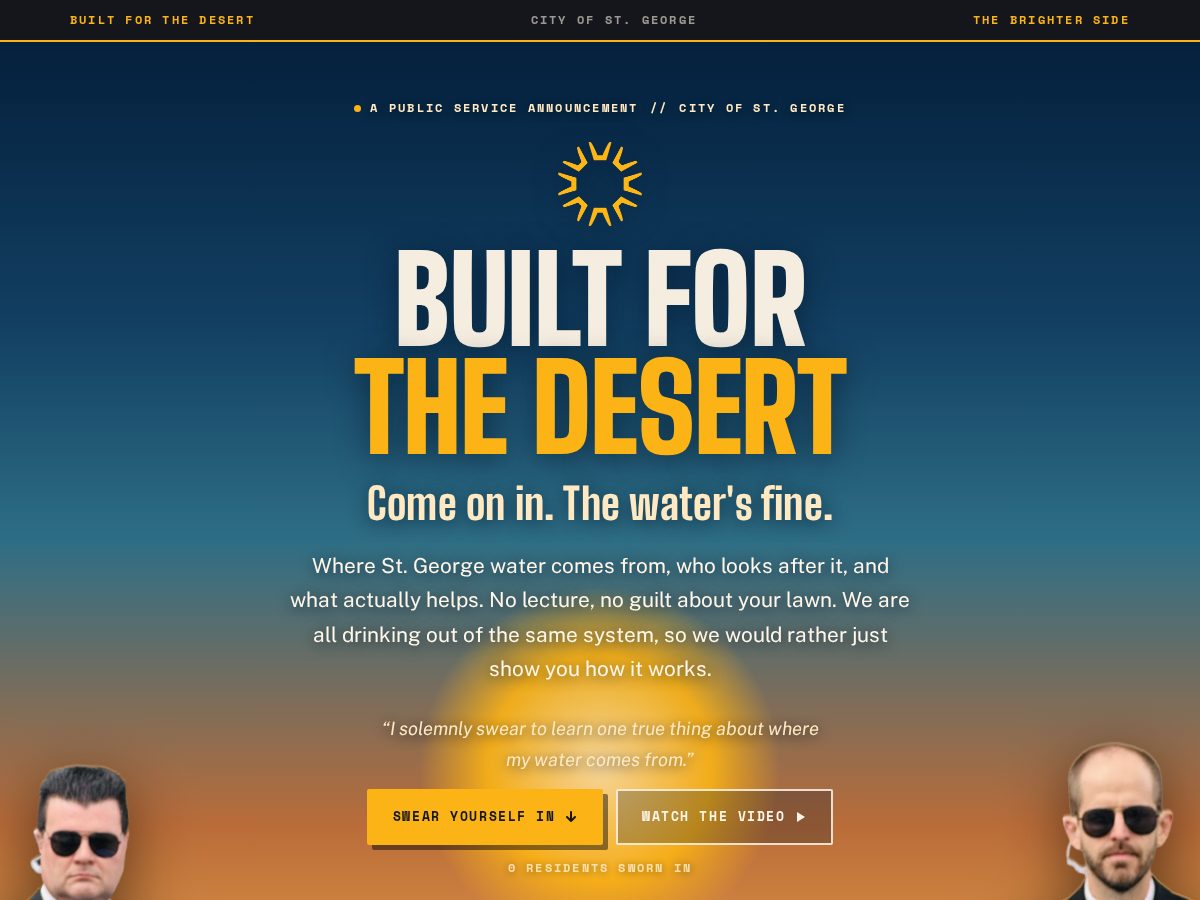 Landing-page snapshot of builtforthedesert.com