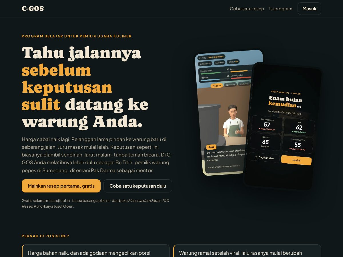 Landing-page snapshot of c-gos.com