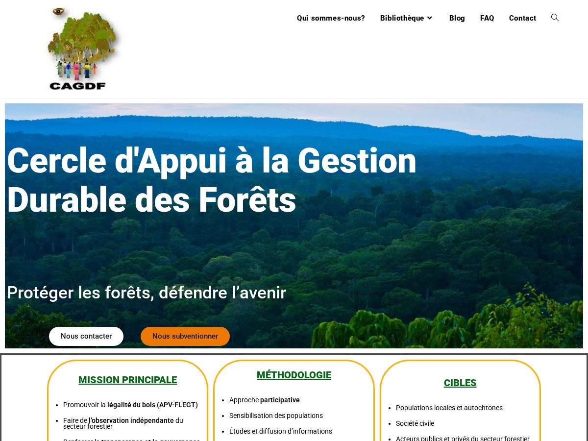Landing-page snapshot of cagdf.net