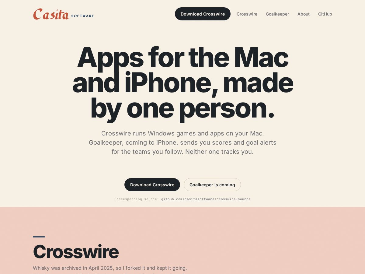 Landing-page snapshot of casitasoftware.com