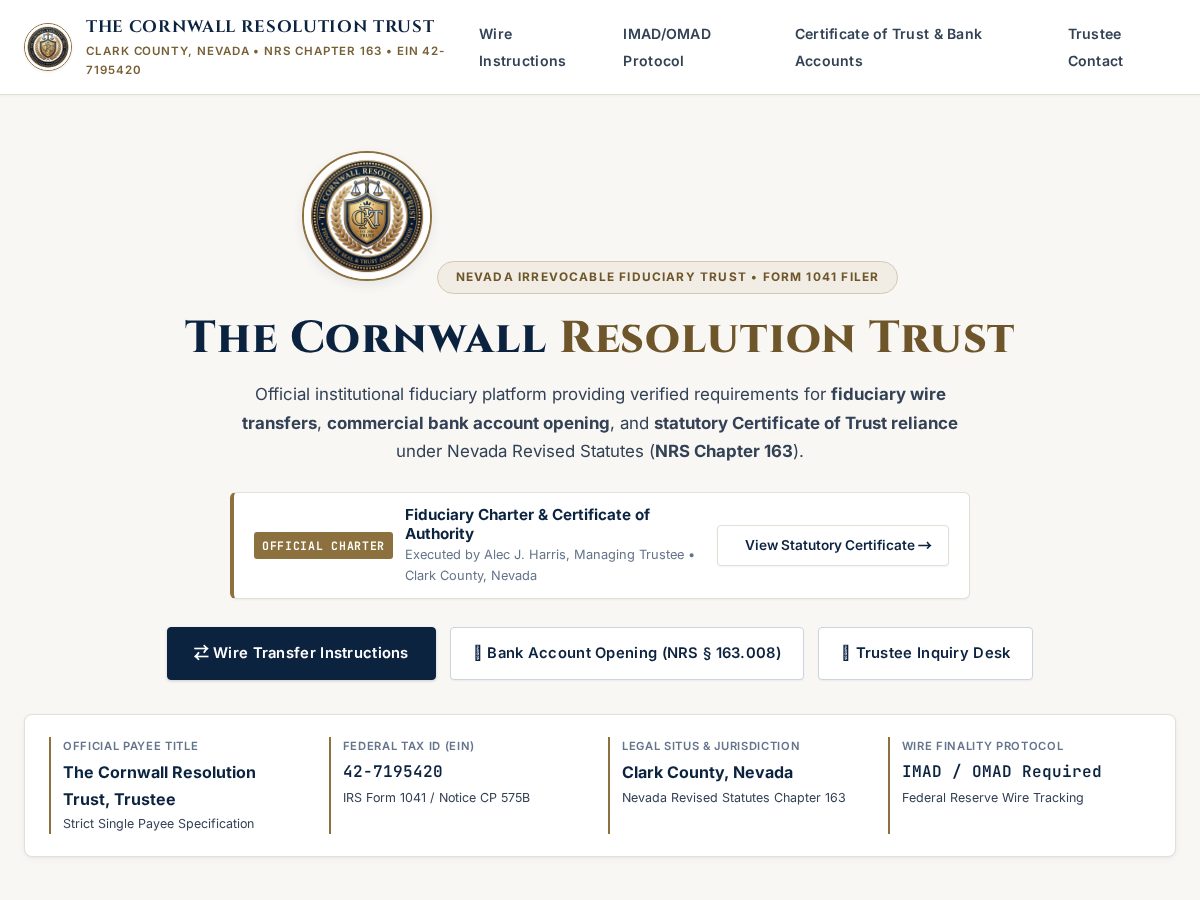 Landing-page snapshot of cgresolutiontrust.com