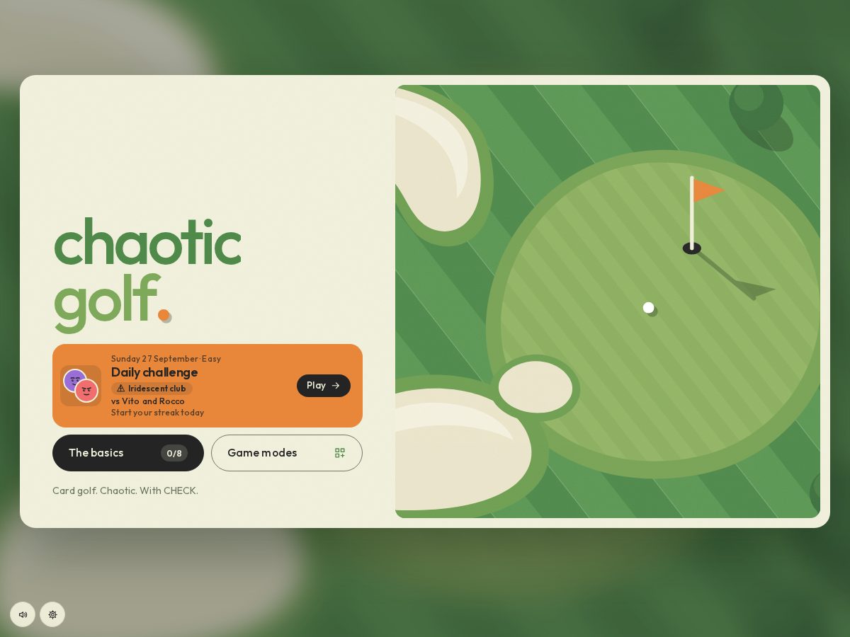 Landing-page snapshot of chaoticminigolf.com