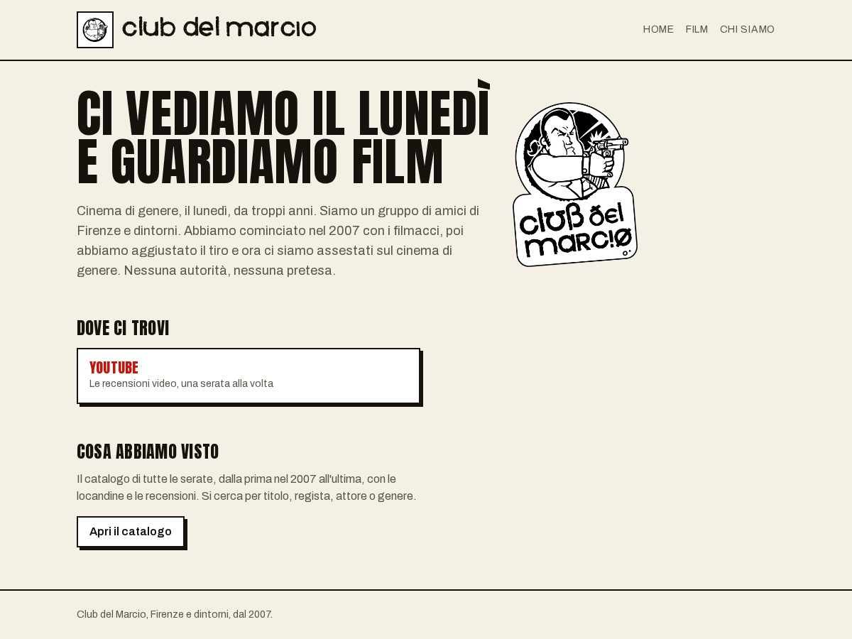 Landing-page snapshot of clubdelmarcio.com