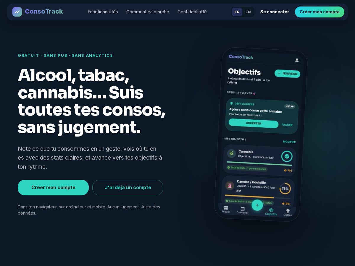 Landing-page snapshot of consotrack.app