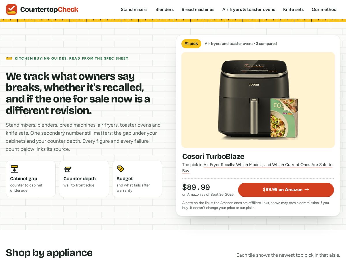 Landing-page snapshot of countertopcheck.com