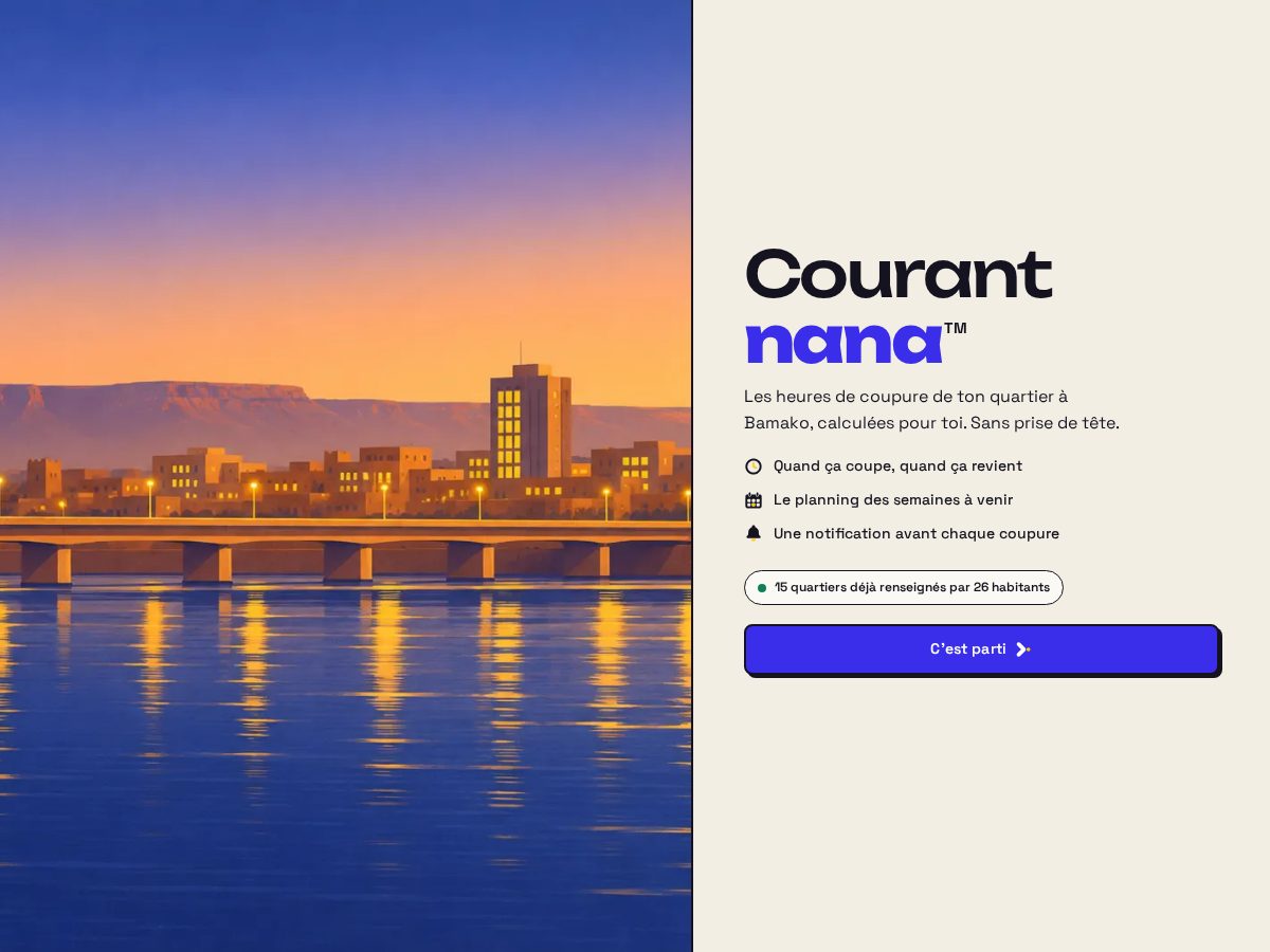 Landing-page snapshot of courantnana.xyz