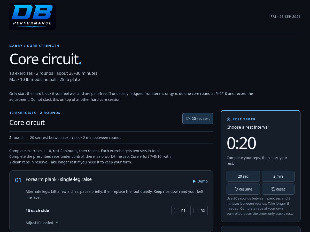 Landing-page snapshot of dbperformanceathletics.com