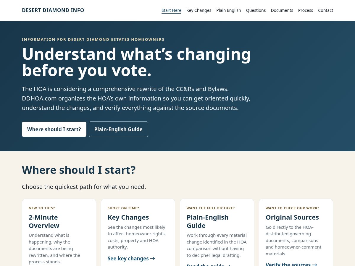 Landing-page snapshot of ddhoa.com