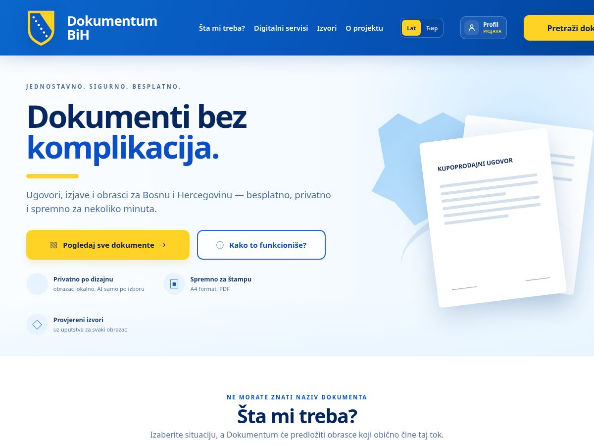 Landing-page snapshot of dokumentum.org