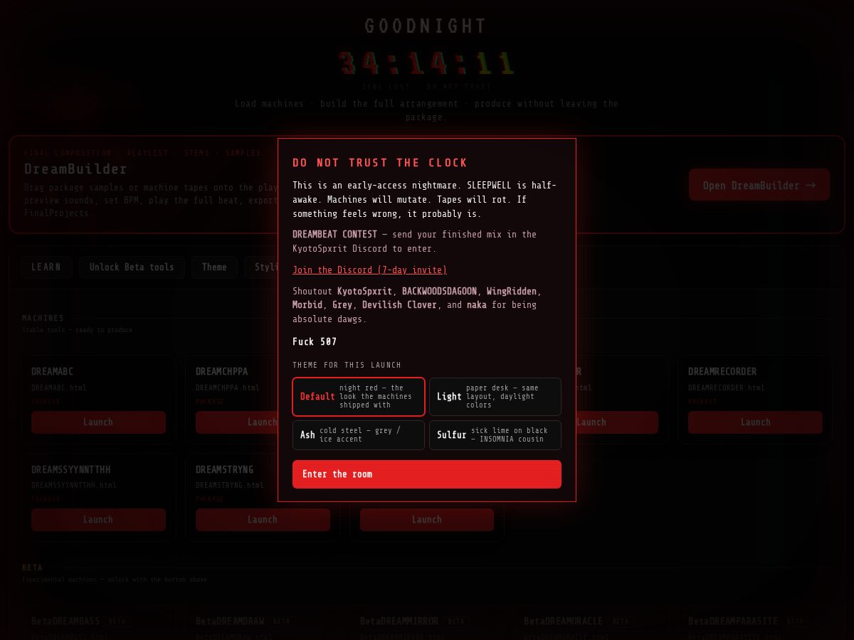 Landing-page snapshot of dreamdaw.com