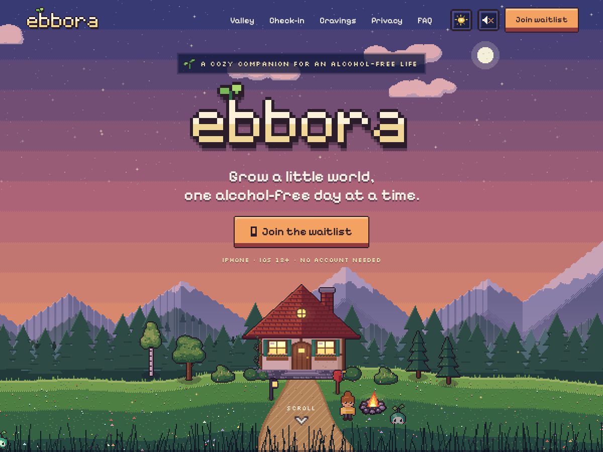Landing-page snapshot of ebboravalley.com