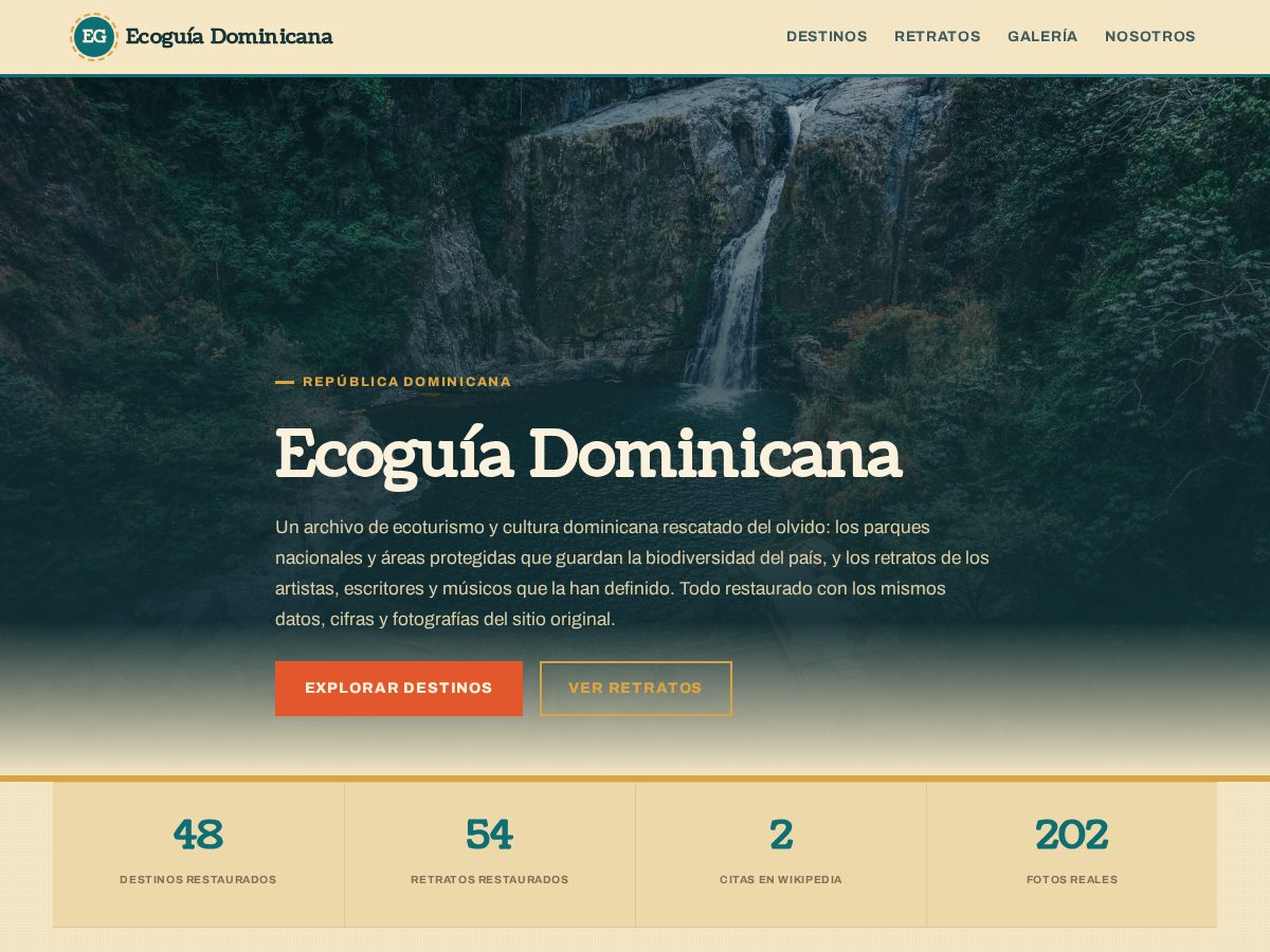 Landing-page snapshot of ecoguiadominicana.com