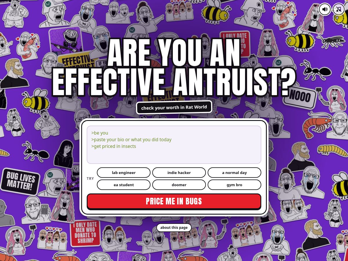 Landing-page snapshot of effectiveantruist.com