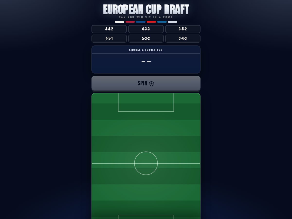 Landing-page snapshot of europeancupdraft.com