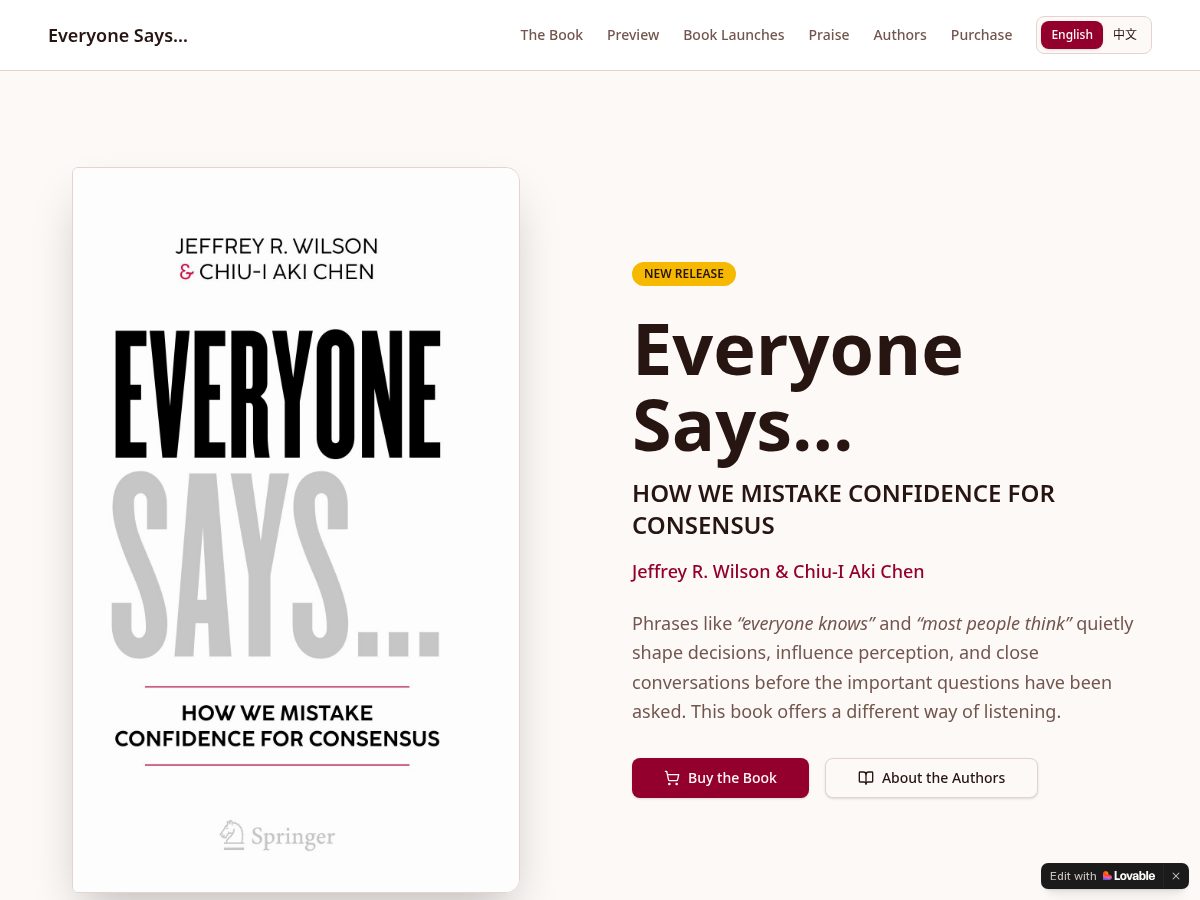 Landing-page snapshot of everyonesays.online