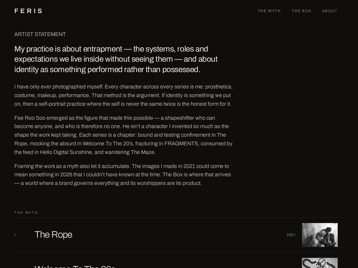 Landing-page snapshot of feris.art