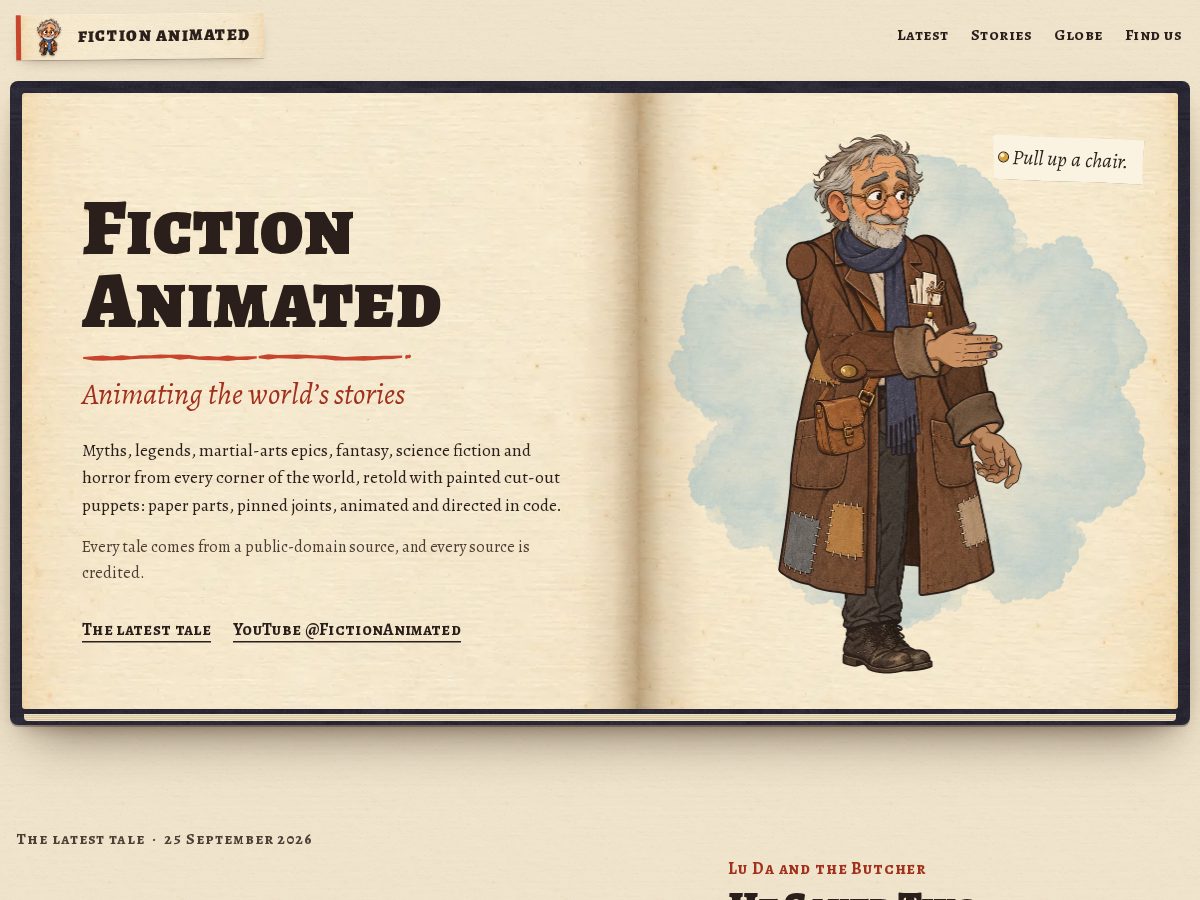 Landing-page snapshot of fictionanimated.com